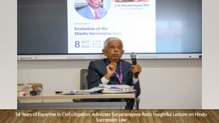 54 Years of Expertise in Civil Litigation Advocate Suryanarayana Rao's Insightful Lecture - chanakyauniversity.edu.in,