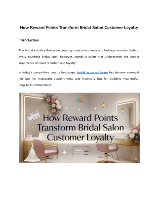 How Reward Points Transform Bridal Salon Customer Loyalty