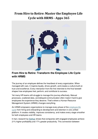 From Hire to Retire: Master the Employee Life Cycle with HRMS - Apps 365