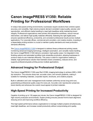 Canon imagePRESS V1350