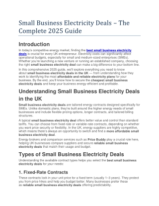 Small Business Electricity Deals 2025 | Affordable UK Energy Plans