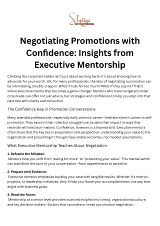 Negotiating Promotions with Confidence Insights from Executive Mentorship