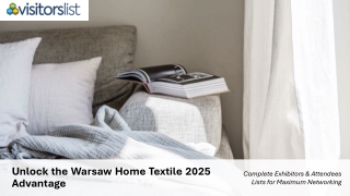 Unlock the Warsaw Home Textile 2025 Advantage