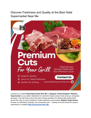 Shop Quality and Authenticity at the Leading Halal Supermarket Near Me