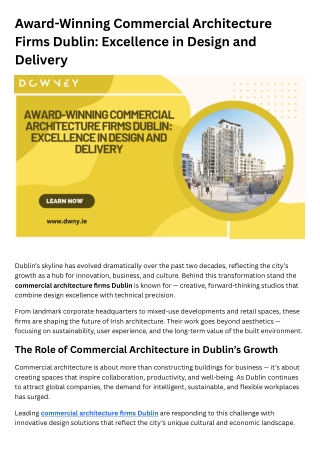 Award-Winning Commercial Architecture Firms Dublin Excellence in Design and Delivery