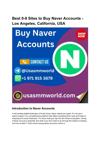 Best 0-8 Sites to Buy Naver Accounts - Los Angeles, California, USA (1)