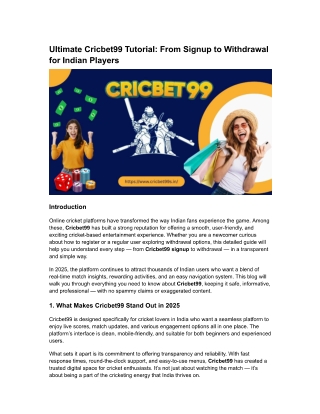 Ultimate Cricbet99 Tutorial  From Signup to Withdrawal for Indian Players