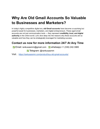 Why Are Old Gmail Accounts So Valuable to Businesses and Marketers_