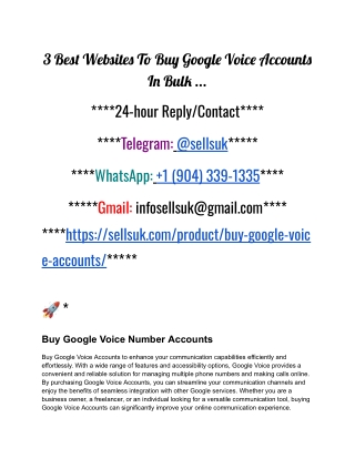 3 Best Websites To Buy Google Voice Accounts In Bulk