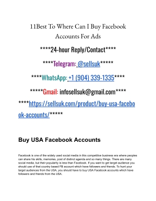 11Best To Where Can I Buy Facebook Accounts For Ads
