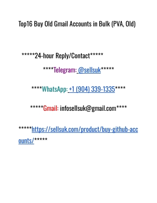 Top16 Buy Old Gmail Accounts in Bulk (PVA, Old)