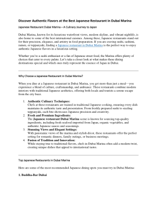 japanese restaurant dubai marina