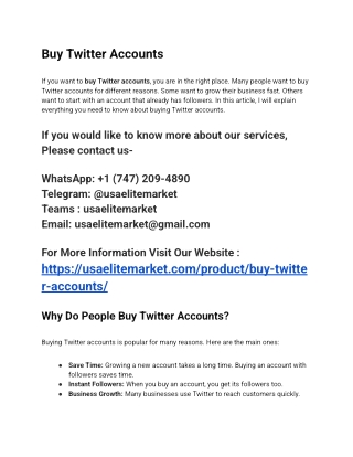 Top 15 Site To Buy Twitter Accounts 2028