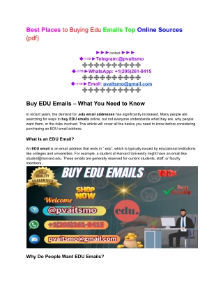 Best Places to Buy Edu Emails Top Online Sources (pdf)