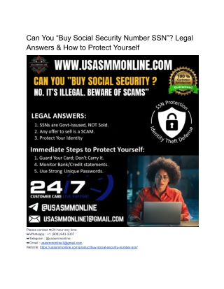 Can You “Buy Social Security Number SSN”? Legal Answers & How to Protect Yoursel