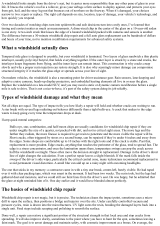 Windshield Repair vs. Replacement: How to Decide