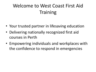 West Coast First Aid Training – Accredited First Aid & CPR Courses Across Wester