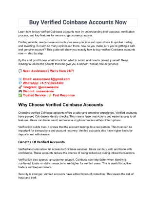Learn How To [Buy] (Verified Coinbase Accounts) Now