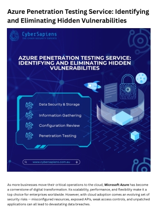 Azure Penetration Testing Service Identifying and Eliminating Hidden Vulnerabilities