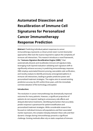 Automated Dissection and Recalibration of Immune Cell Signatures for Personalized Cancer Immunotherapy Response Predicti