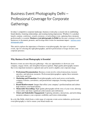 Business Event Photography Delhi  Professional Coverage for Corporate Gatherings