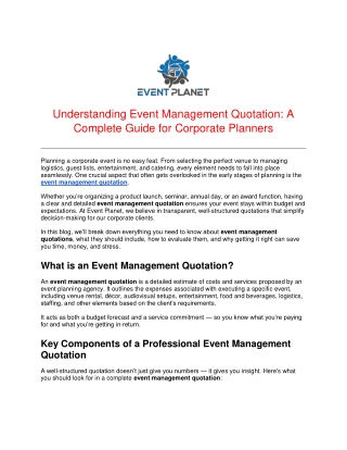 Understanding Event Management Quotation_ A Complete Guide for Corporate Planners