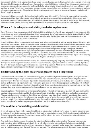 Windshield Replacement for Commercial Trucks: What to Expect