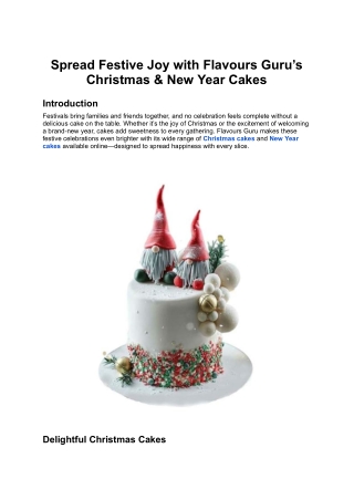 Spread Festive Joy with Flavours Guru’s Christmas & New Year Cakes