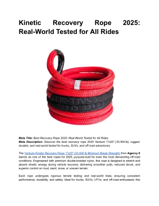 BLOG 2 _ Month 5 _  Kinetic Recovery Rope 2025_ Real-World Tested for All Rides
