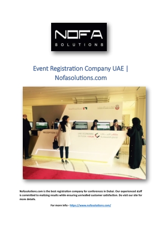 Event Registration Company UAE | Nofasolutions.com
