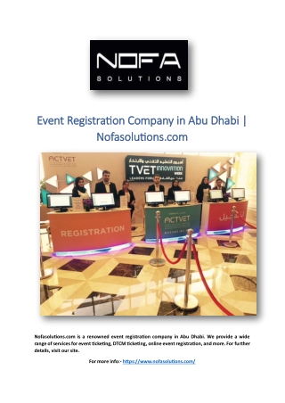 Event Registration Company in Abu Dhabi | Nofasolutions.com