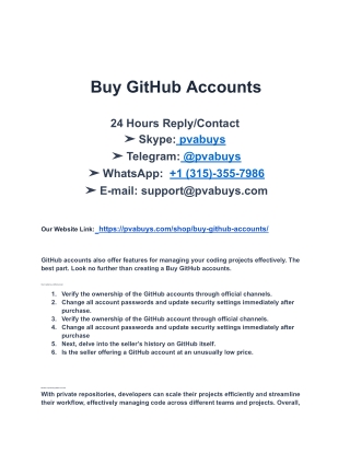 Step-by-Step Guide to Buying Old Buy GitHub Accounts from USA, UK2025