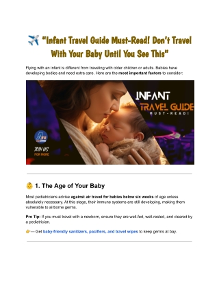 ✈️ “Infant Travel Guide Must-Read!