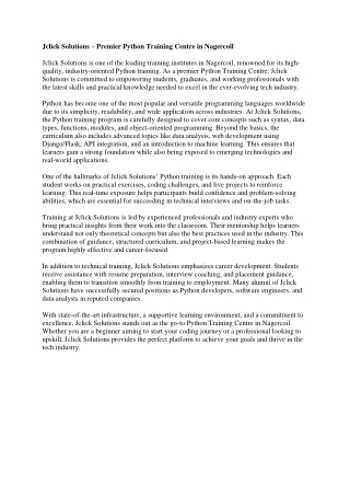 Python Training Centre in nagercoil