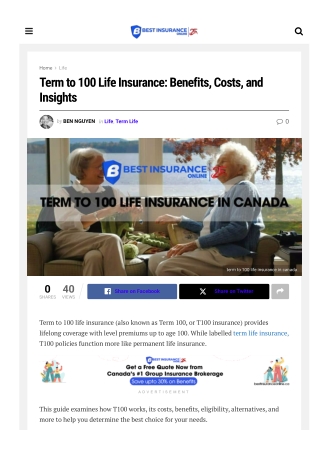 Term to 100 Life Insurance: Best Insurance Online's Coverage Limits Guide