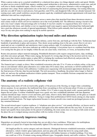 Optimizing Routes to Support Mobile Auto Glass Service Visits