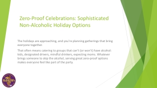 Zero-Proof Celebrations- Sophisticated Non-Alcoholic Holiday Options