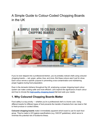 Colour-Coded Chopping Boards UK: A Simple Safety Guide