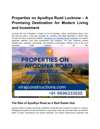 Properties on Ayodhya Road Lucknow -2