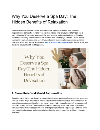 Why You Deserve a Spa Day_ The Hidden Benefits of Relaxation