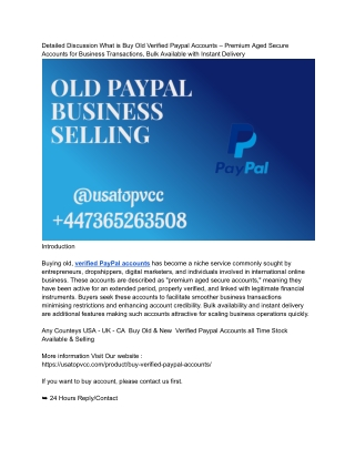 Hot 11 Site to Buy Verified PayPal Accounts Online for Business – 100% Safe,