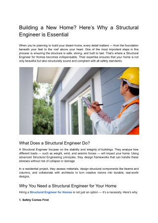 Building a New Home_ Here’s Why a Structural Engineer is Essential
