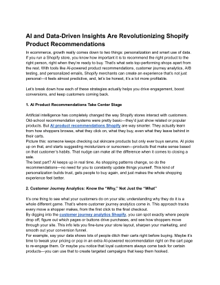 AI and Data-Driven Insights Are Revolutionizing Shopify Product Recommendations
