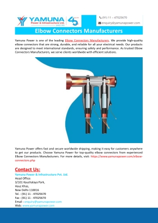 Elbow Connectors Manufacturers