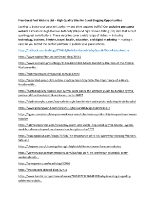 Free Guest Post Website List