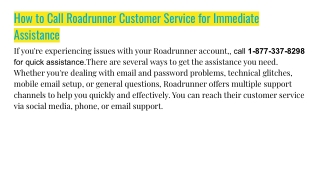 How to Call Roadrunner Customer Service for Immediate Assistance