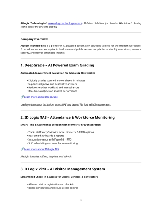Ailogix Technologies – Innovative AI & IoT Solutions for Modern Businesses