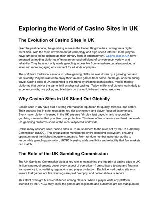 casino sites in UK