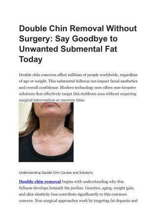 Double Chin Removal Without Surgery
