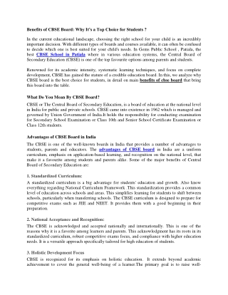 Benefits of CBSE Board  Why It’s a Top Choice for Students